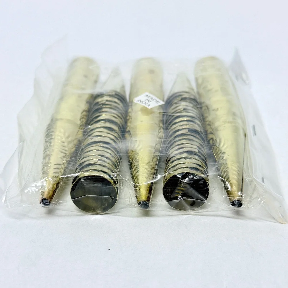 100pc Gold Tone Metal Jingle Cones 1 Inch Rolled Craft Regalia Supplies